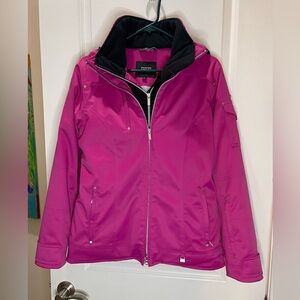 Nils Bright Pink Ski Jacket with Multiple Pockets and Billed Hood Size 8